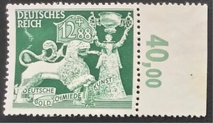 Deutsches Reich Michel 817, postfrisch, ohne Gummierung, mit Abschnitt, - Bild 1 von 1