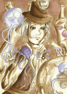 Sombrero de copa sepia científico calamar tentáculos pulpo - impresión de archivo ACEO 8 de 10 - Imagen 1 de 1