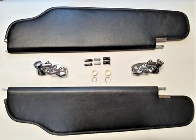 Sun Visor & Bracket Set-Black/Chrome for  1964 Chevrolet Impala Convertible - Image 1 of 3