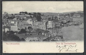 1906 TURKEY CONSTANTINOPLE VIEW OF ARNAOUTKEUY GERMANY POST OFFICE LEVANT - Picture 1 of 2