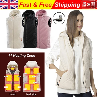 Women Electric Heated Vest Winter Gilet Body Warmer Heating Warm Thermal Jacket - Image 1 of 4