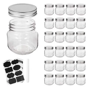Mason Jars glass jar 8OZ With Regular Lids and BandsSilver Ideal for JamHoney... - Picture 1 of 7