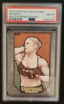 2014 Topps UFC Bloodlines Ronda Rousey Sketch 1/1 PSA 8 - Image 1 of 2