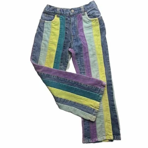 Y2K The Children’s Place Striped Corduroy Jeans Wide Leg Size 6 Vintage - Picture 1 of 5