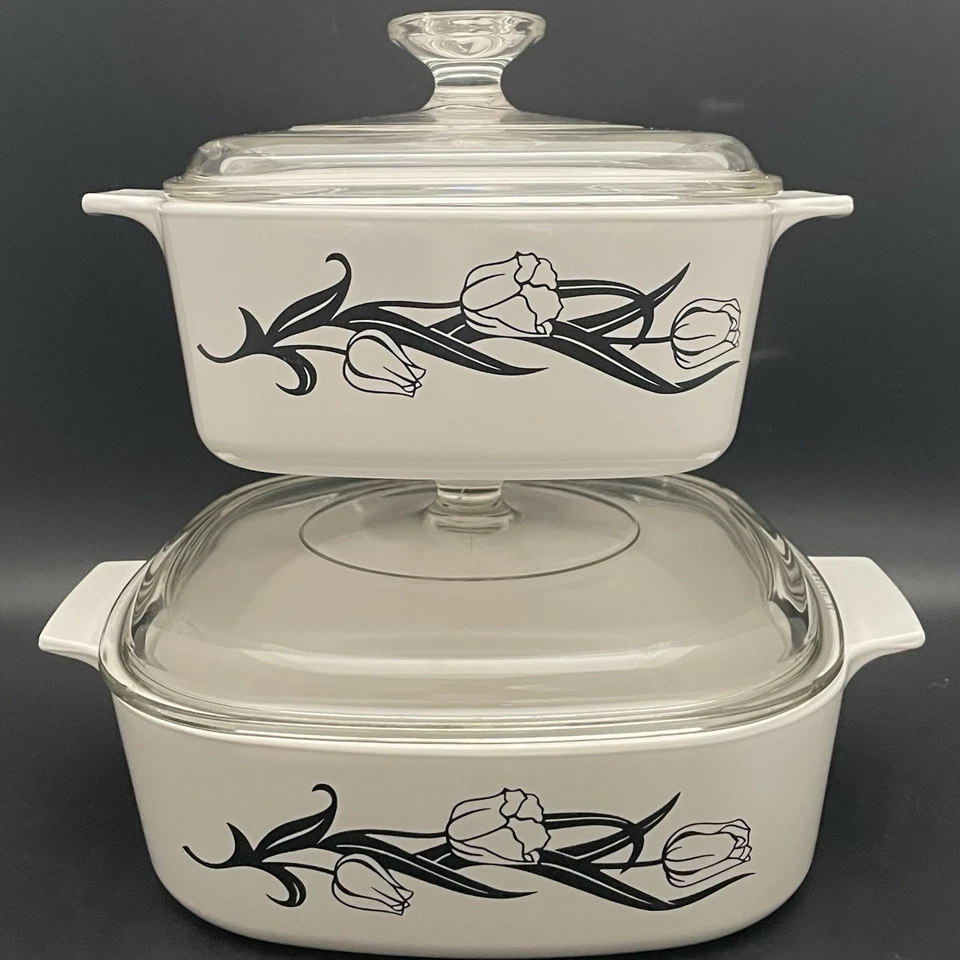 Cazuelas cubiertas Corning Ware 2 letras A-1 1/2B y A-2-B 1995-96 EE. UU. 1,5 L 2 L Foto 1 de 4