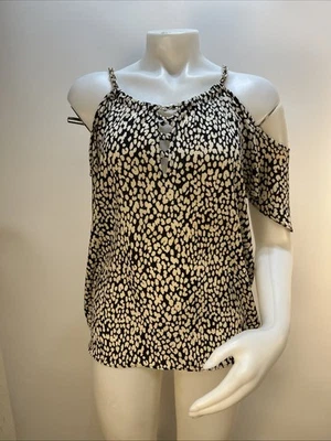 Women’s INC international Concepts Metal Accents Cold Shoulder Blouse Size Small - Image 1 of 4