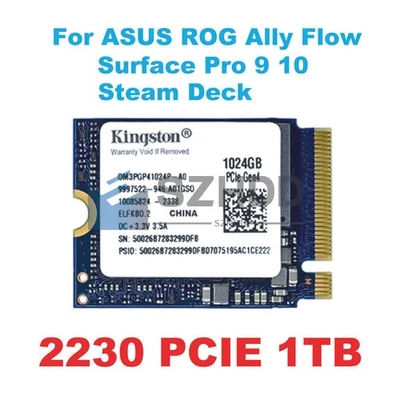 NEW Kingston 2230 SSD 1TB NVMe PCIe 4x4 For Surface Pro 9 10 Steam Deck ASUS ROG