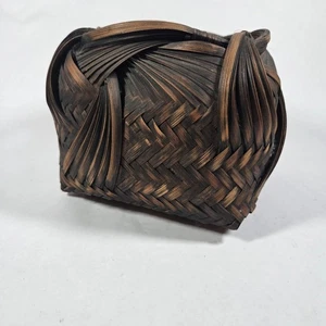 Vintage Japanese Ikebana Bamboo Basket Wabi-Sabi Zen Flower Arrangement Art MCM - Picture 1 of 14