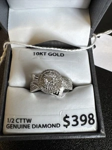Forever Bride 10K WG 1/2 Cttw Swirl, Ring size 7 - Picture 1 of 5