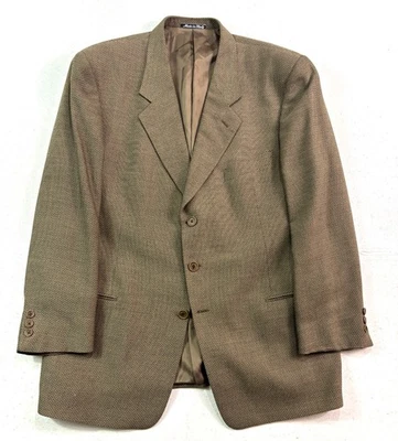 VTG 90s Mani Giorgio Armani 46R Brown Wool Silk blazer jacket sport suit coat - Image 1 of 4