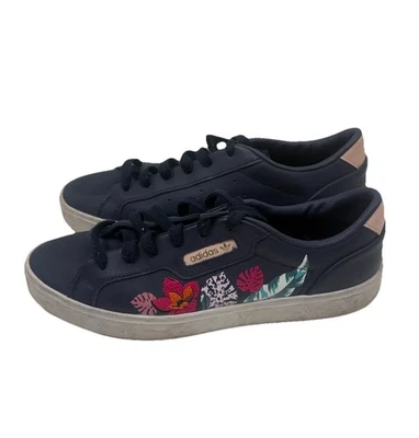 Adidas x Her Studio London Floral Embroidered Blue Leather 2021 Women's Size 8 - Image 1 of 4