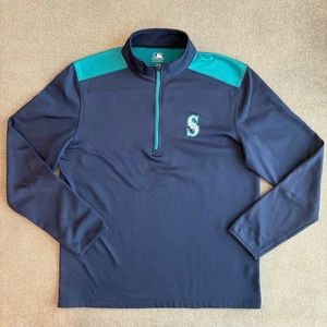 Seattle Mariners Langarm 1/4 Zip Pullover Herren Gr. L Blau - Bild 1 von 6