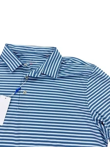 NEW Southern Tide Corova Driver Striped Short Sleeve Polo Shirt Blue Mens Sz XL - Picture 1 of 7