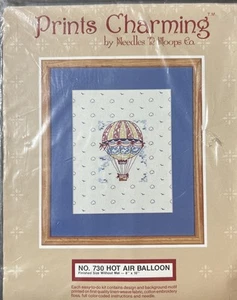 PRINTS CHARMING Needlepoint Kit Hot Air Balloons #730 14" x 10" NEW & RARE! - Picture 1 of 2