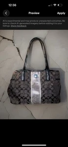 Coach Signature Python Stripe Carryall Tote - Picture 1 of 9