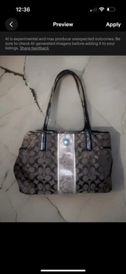 Coach Signature Python Stripe Carryall Tote - Image 1 of 4