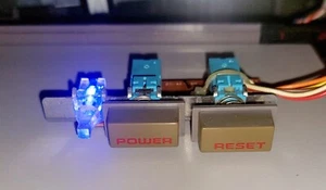 Original Nintendo NES Console Replacement Power & Reset Buttons W/Blue LED - Picture 1 of 5
