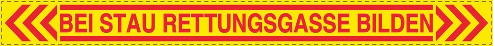 ETIKETTENSTAR 2x Bei Stau Rettungsgasse bilden Aufkleber 57x5cm Auto LKW PKW 20500-3