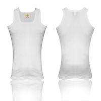 12X Kids Children's Boys Vest 100% Soft Cotton White Sleeveless Underwear summer