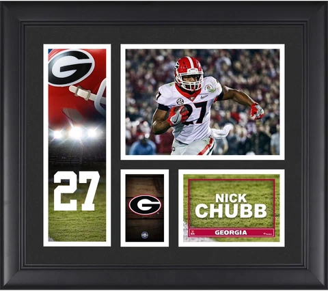 Nick Chubb Georgia Bulldogs Framed 15" x 17" Player Collage Cover