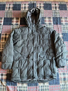 Cabela’s Quilted Goose Down Gray Jacket Parka Coat Men’s Size L Tall - Picture 1 of 10