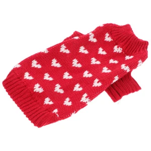 Dog Sweater Small Dog Clothes Pet Sweater Heart Pattern Small Dog Decorative - Picture 1 of 12