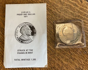 1971 JAMAICA Gem Proof One Dollar #57 In Original Cello - Picture 1 of 3
