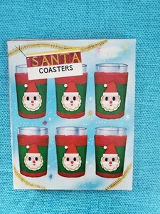 Vintage Christmas Santa Coasters Drink Koozies Holiday 1960's NIB - Picture 1 of 3