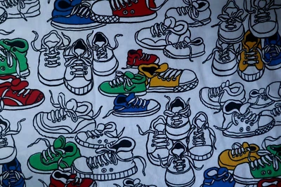 De Colección 1 yarda Gimnasio Tenis Zapatos Niños Estampado Gráfico Coser Edredón Princesa Tela Multi Foto 1 de 3