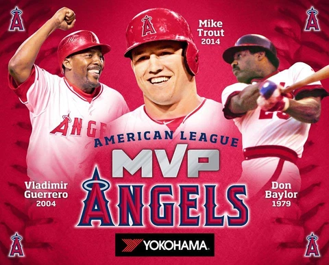Mike Trout / Vladimir Guerrero / Don Baylor "Angels MVP Blanket" 4/24/15 SGA NIB Cover