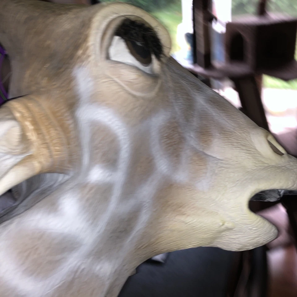 Giraffe Mask Jungle Safari Animal Fancy Dress Halloween Adult Costume Accessory - Image 1 of 2