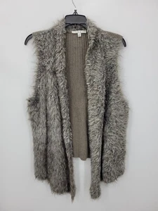 CAbi Vest Womens Large Faux Fur Open Front Vest Mohair Alpaca Boho Artsy Hippie - Picture 1 of 8