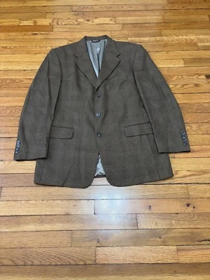 Chaqueta Blazer Hart Schaffner Marx Para Hombres Talla 42R Abrigo Deportivo Lana a Cuadros Negro Dorado Foto 1 de 4