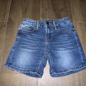 Pantaloncini Denim Ragazze Copper Key Mid-Rise Lavaggio Scuro - Con Tasche - Taglia 7 Ottimi - Foto 1 di 3