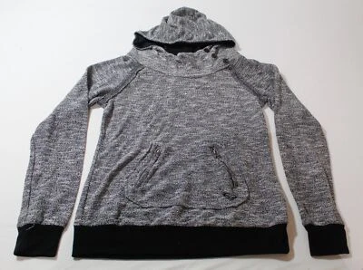 Roxy Women's Button Long Sleeve Knit Zipper Pocket Hoodie BL1 Grey Medium - Image 1 of 4