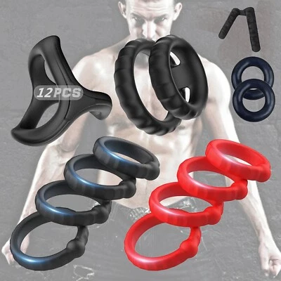 Juego de 12 PIEZAS Anillos de bola de pene de erección de silicona Juguete sexual ajustable para hombres Foto 1 de 4