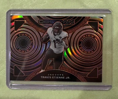 TRAVIS ETIENNE JR. 2023 Panini Obsidian Tunnel Vision ORANGE ELECTRIC ETCH #/65 - Image 1 of 2