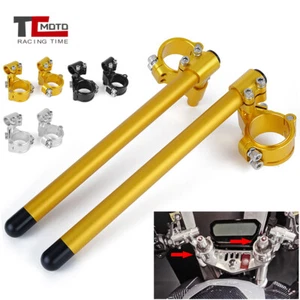 45mm 7/8'' CNC Adjustable Clip-Ons On Fork Tube Rised Handle Bar For Motorcycle - Imagen 1 de 17