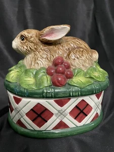Noritake ROYAL HUNT Ceramic BUNNY RABBIT Candy BOX, 1996-2002 Excellent! - Picture 1 of 6