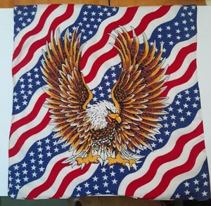Bandiera Aquila Urlante Tema Americano Bandana Stelle e Barre Fazzoletto - Foto 1 di 2