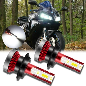 Xenon White H7 LED Headlight Bulbs For Honda CBR500R 2013+ CBR600RR 2007-2019 - Picture 1 of 12