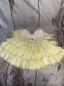 Vintage Golden Age Infant Full Circle Yellow Lace Ruffle Pageant Dress 3 Month - Picture 1 of 4