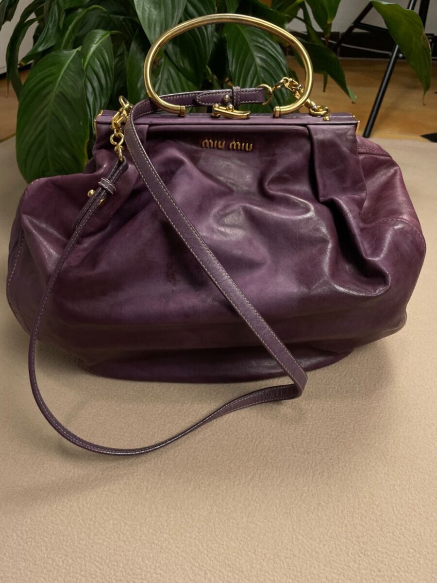 Purple Leather Exterior Miu Miu Bags & Handbags for Women Purple Leather Exterior Miu Miu Bags & Handbags for Women