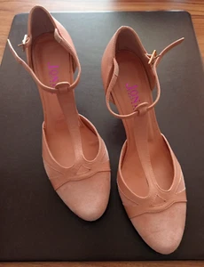 Jones The Bootmaker Womens Shoes. Peach. Suede and Leather. 3 in Heel. - Picture 1 of 8
