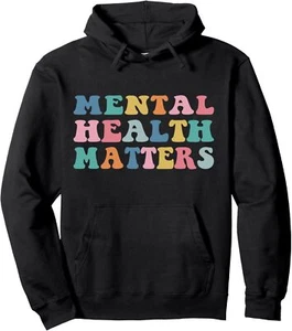 Mental Health Matters Colorful Aesthetic Preppy Pullover Hoodie - Picture 1 of 5