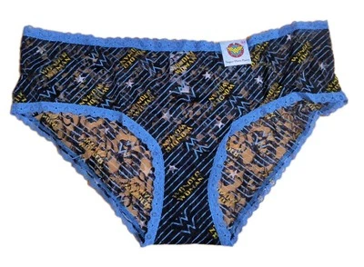 DC COMICS WONDER WOMAN SUPERHERO BLUE SHEER SEAMLESS PANTY XL (8) FREE SHIPPING! - Image 1 of 4
