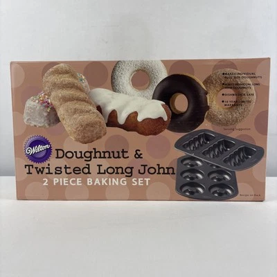 Wilton Doughnut & Twisted Long John 2 Piece Baking Pan Set NEW In Box  - Image 1 of 4