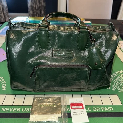 LONGCHAMP Limited Edition Doctor style Bag in Rare Patent Leather Green  - Photo 1/4