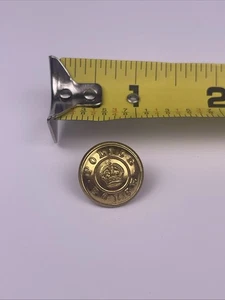 Canadian Police Force Brass Uniform Button Crown Insignia J.R. GAUNT MONTREAL - Picture 1 of 4