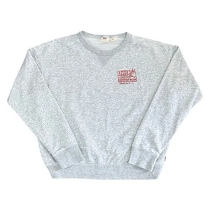Levis Sweatshirt Round Neck Pullover Western Wear Y2K Grey Jumper Womens Small - Picture 1 of 7
